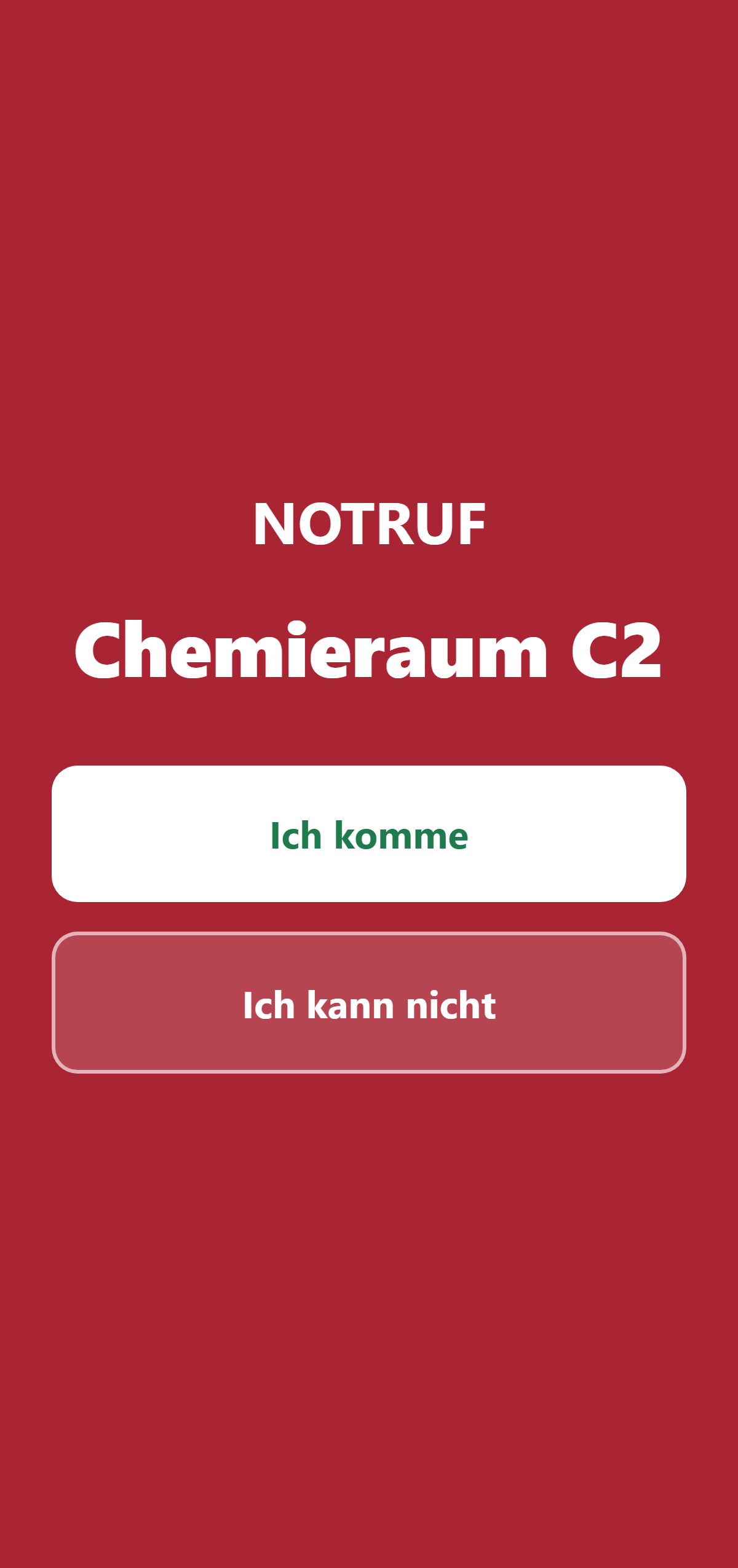 SchulSani Vollbild-Notruf auf dem Handy eines Sanitäters
