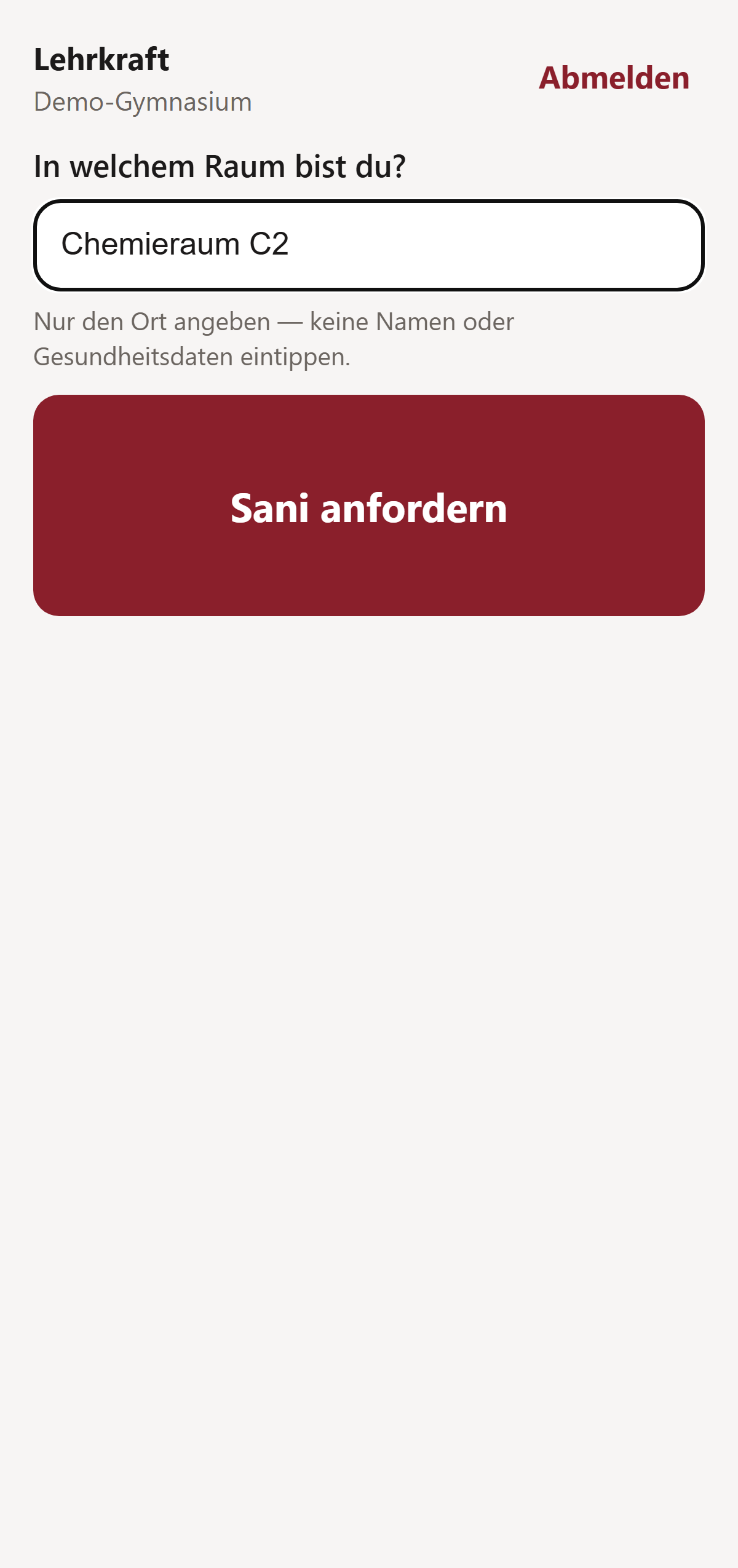 Notruf auslösen als Lehrkraft